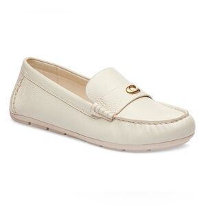 Coach Sculpted C Leather Classic Loafer Flats Chalk Leather Size 11B